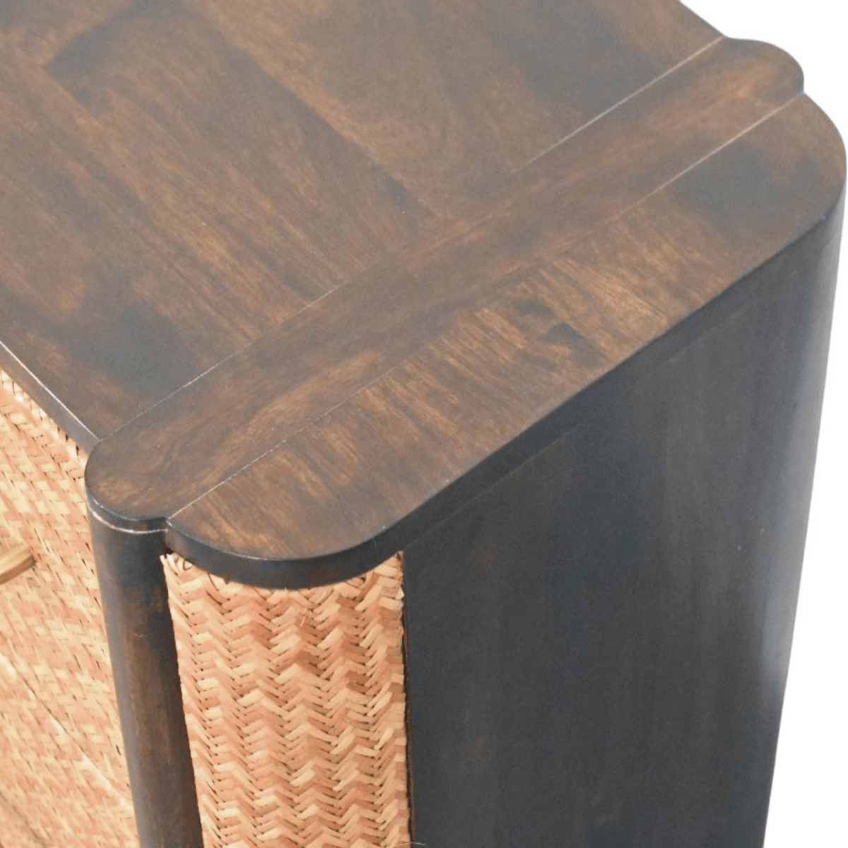 Artisan Furniture Solid Wood Havana Canefront Drawers, 2 Drawers, Dark Brown | Luxury Home Accessories | Heulog Glow