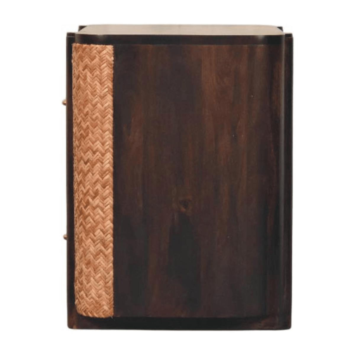 Artisan Furniture Solid Wood Havana Canefront Drawers, 2 Drawers, Dark Brown | Luxury Home Accessories | Heulog Glow