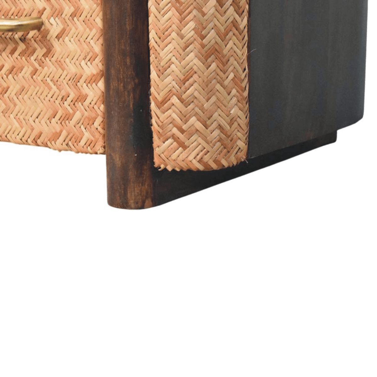 Artisan Furniture Solid Wood Havana Canefront Drawers, 2 Drawers, Dark Brown | Luxury Home Accessories | Heulog Glow