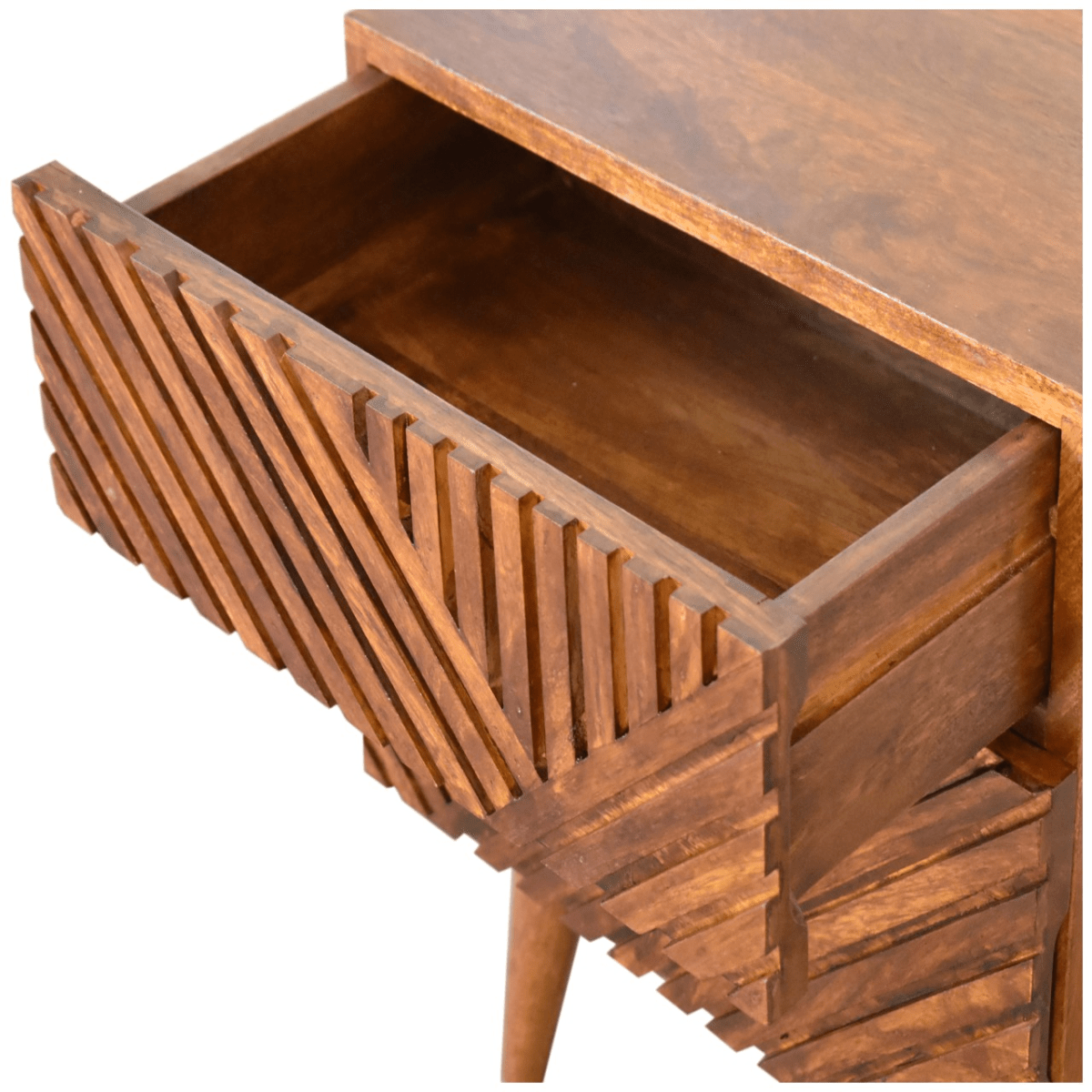 Artisan Furniture Solid Wood Lille 2 Drawer Bedside | Luxury Home Accessories | Heulog Glow