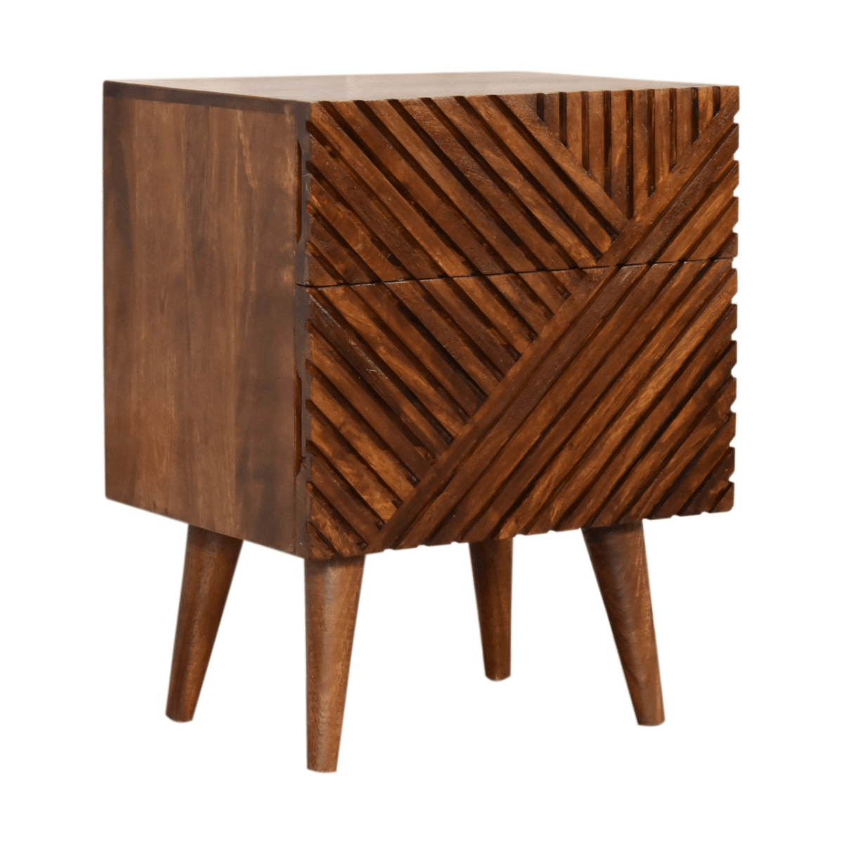 Artisan Furniture Solid Wood Lille 2 Drawer Bedside | Luxury Home Accessories | Heulog Glow