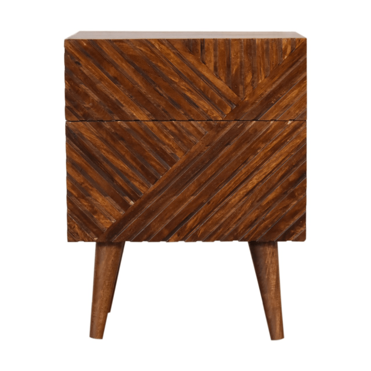 Artisan Furniture Solid Wood Lille 2 Drawer Bedside | Luxury Home Accessories | Heulog Glow