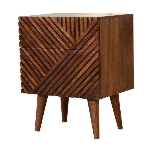 Artisan Furniture Solid Wood Lille 2 Drawer Bedside | Luxury Home Accessories | Heulog Glow
