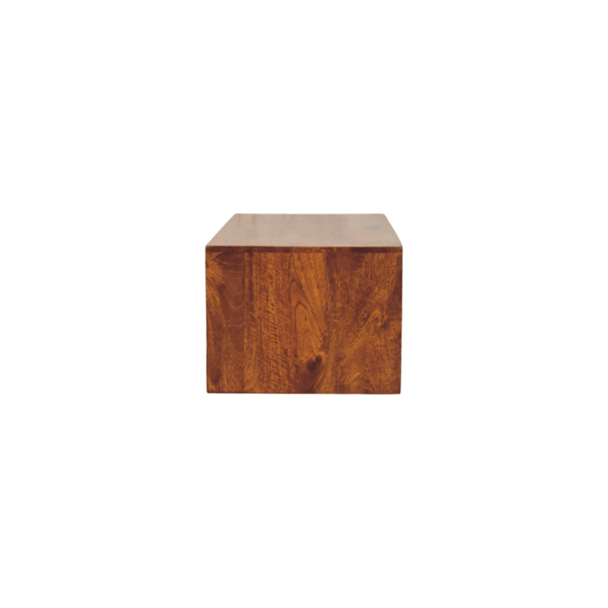 Artisan Furniture Solid Wood Lunar Chestnut Wall Mounted Media Unit, 2 Drawers and Open Shelf, Dark Brown | Luxury Home Accessories | Heulog Glow