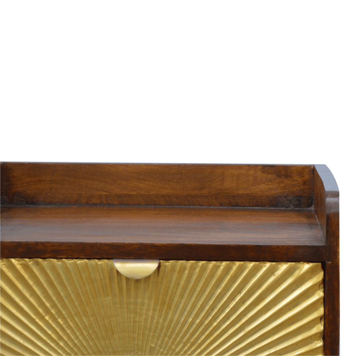 Artisan Furniture Solid Wood Manila Gold One Drawer Bedside | Luxury Home Accessories | Heulog Glow