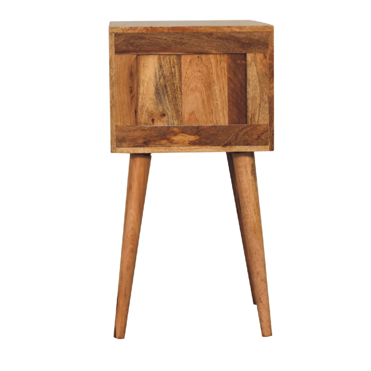 Artisan Furniture Solid Wood Mini 2 Drawer Oak-ish Bedside, Brown | Luxury Home Accessories | Heulog Glow
