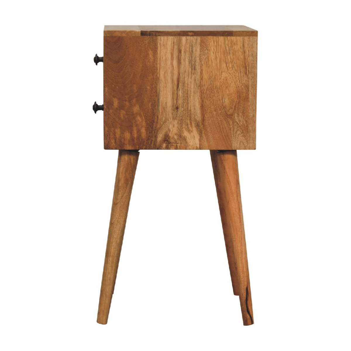 Artisan Furniture Solid Wood Mini 2 Drawer Oak-ish Bedside, Brown | Luxury Home Accessories | Heulog Glow