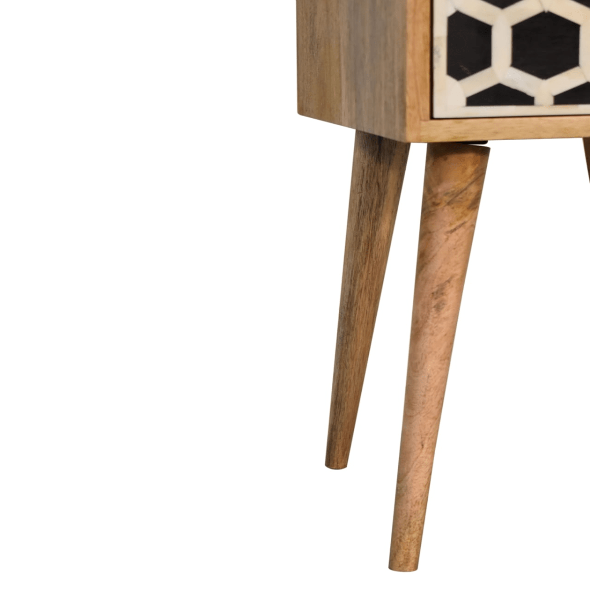 Artisan Furniture Solid Wood Mini Bone Inlay 2 Drawer Bedside | Luxury Home Accessories | Heulog Glow