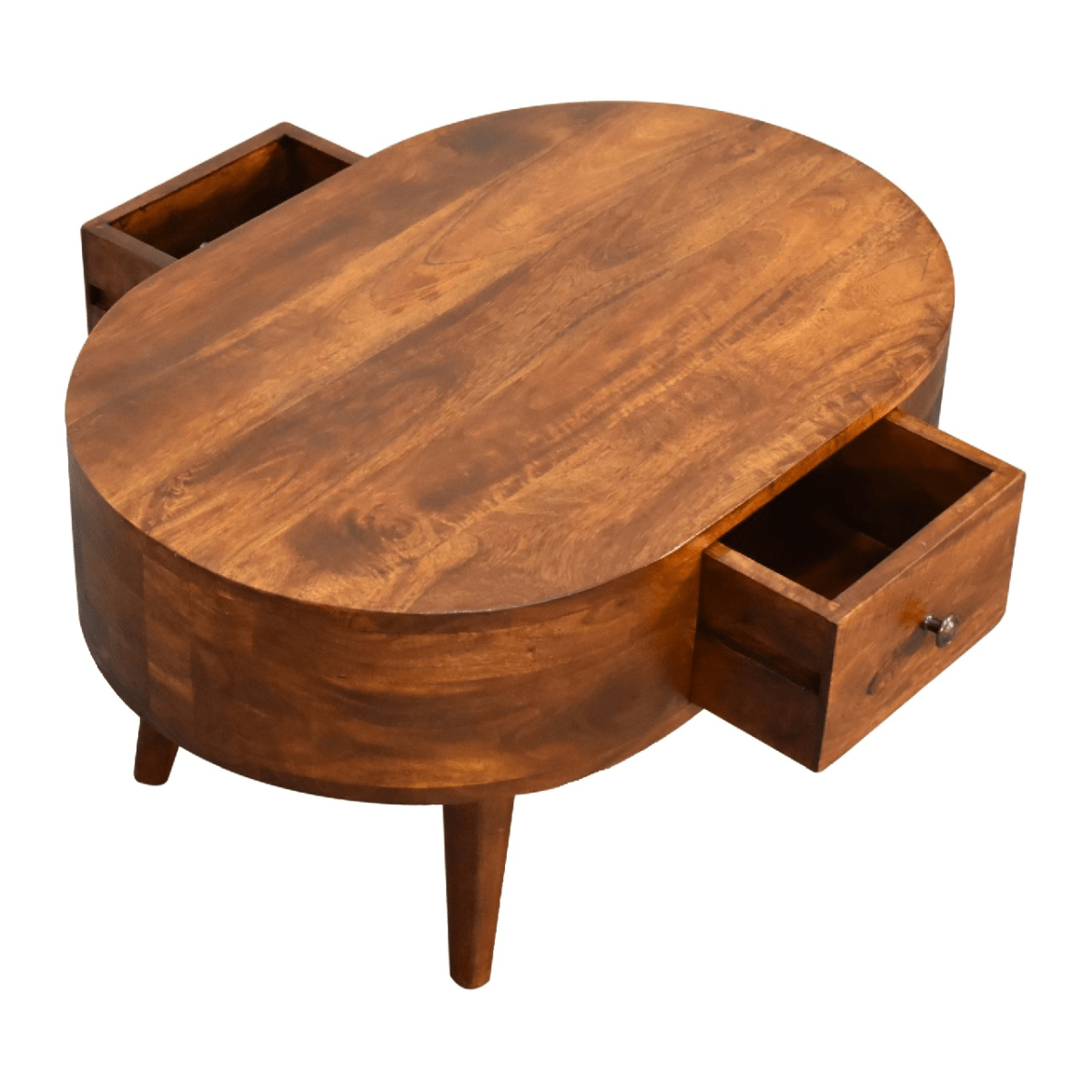 Artisan Furniture Solid Wood Mini Chestnut Rounded Coffee Table | Luxury Home Accessories | Heulog Glow