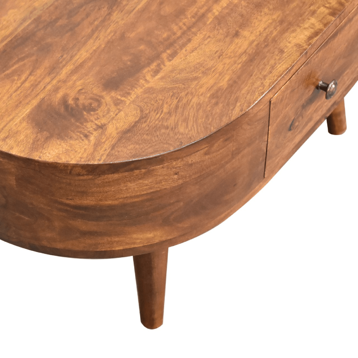 Artisan Furniture Solid Wood Mini Chestnut Rounded Coffee Table | Luxury Home Accessories | Heulog Glow