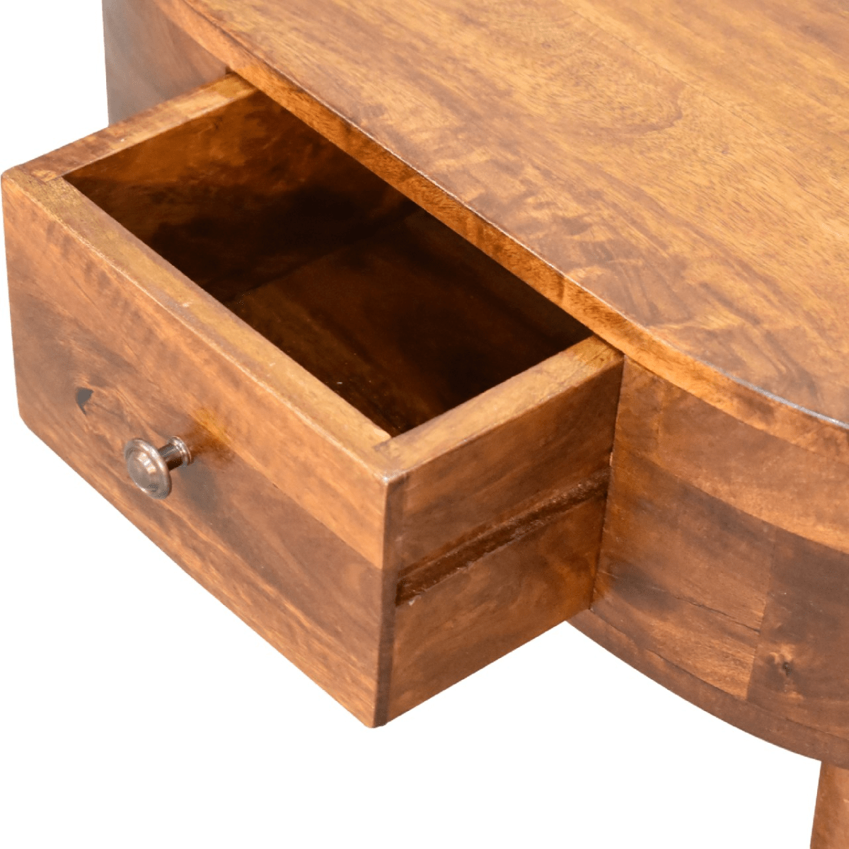 Artisan Furniture Solid Wood Mini Chestnut Rounded Coffee Table | Luxury Home Accessories | Heulog Glow