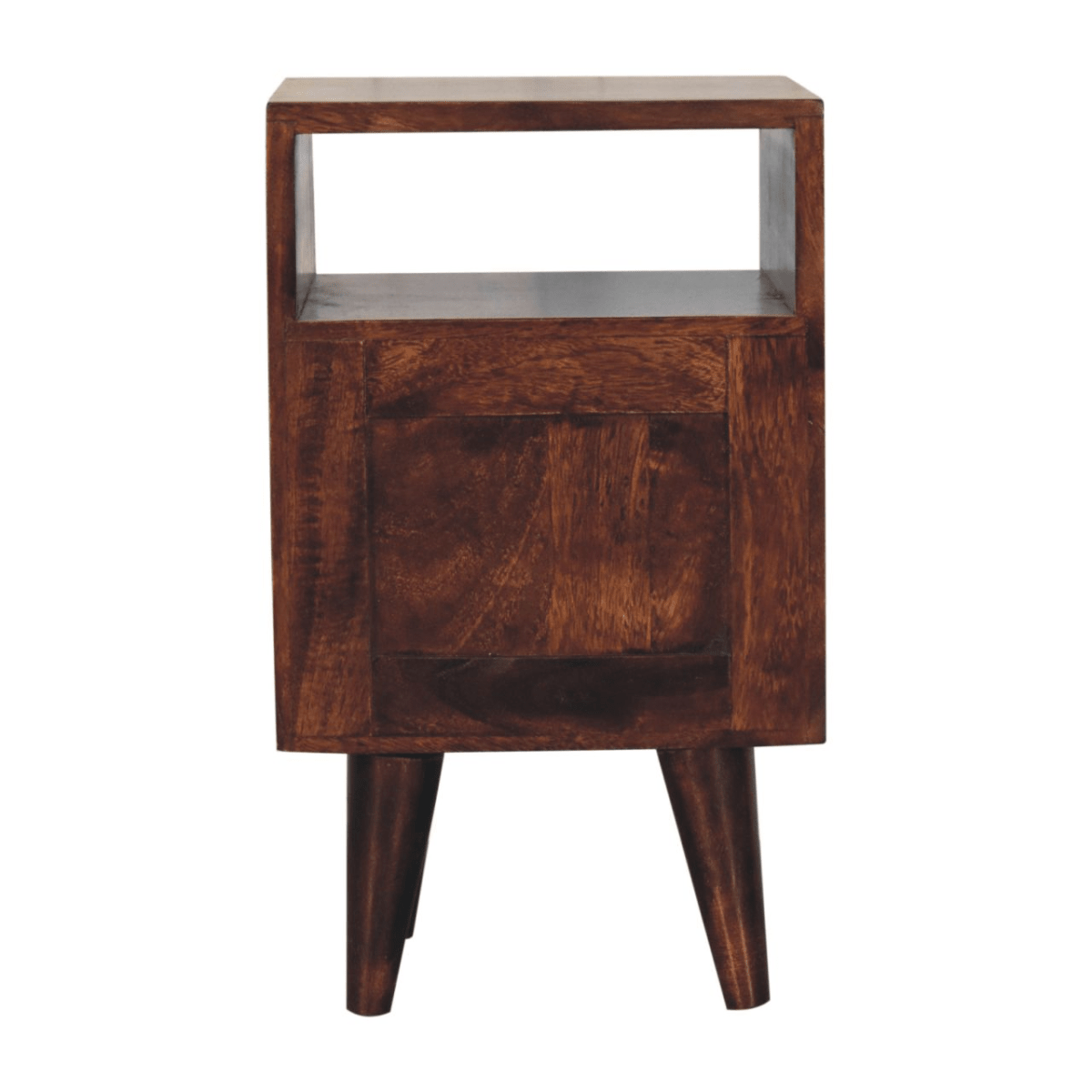Artisan Furniture Solid Wood Mini Classic California Walnut Bedside, Brown, 2 Drawers and 1 Shelf | Luxury Home Accessories | Heulog Glow
