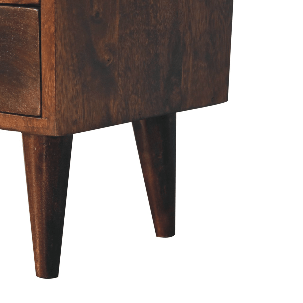 Artisan Furniture Solid Wood Mini Classic California Walnut Bedside, Brown, 2 Drawers and 1 Shelf | Luxury Home Accessories | Heulog Glow