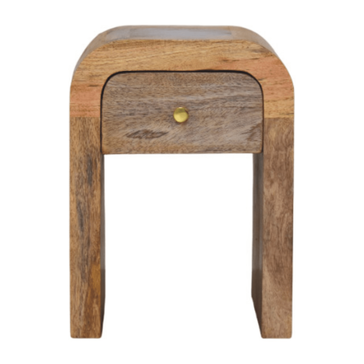 Artisan Furniture Solid Wood Mini Darcy Oak-ish Nightstand with Curved Edges | Luxury Home Accessories | Heulog Glow