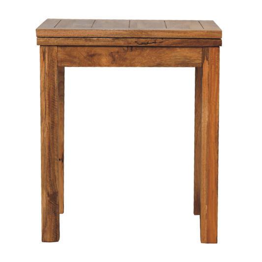 Artisan Furniture Solid Wood Mini Oak-ish Butterfly Dining Table, Brown | Luxury Home Accessories | Heulog Glow