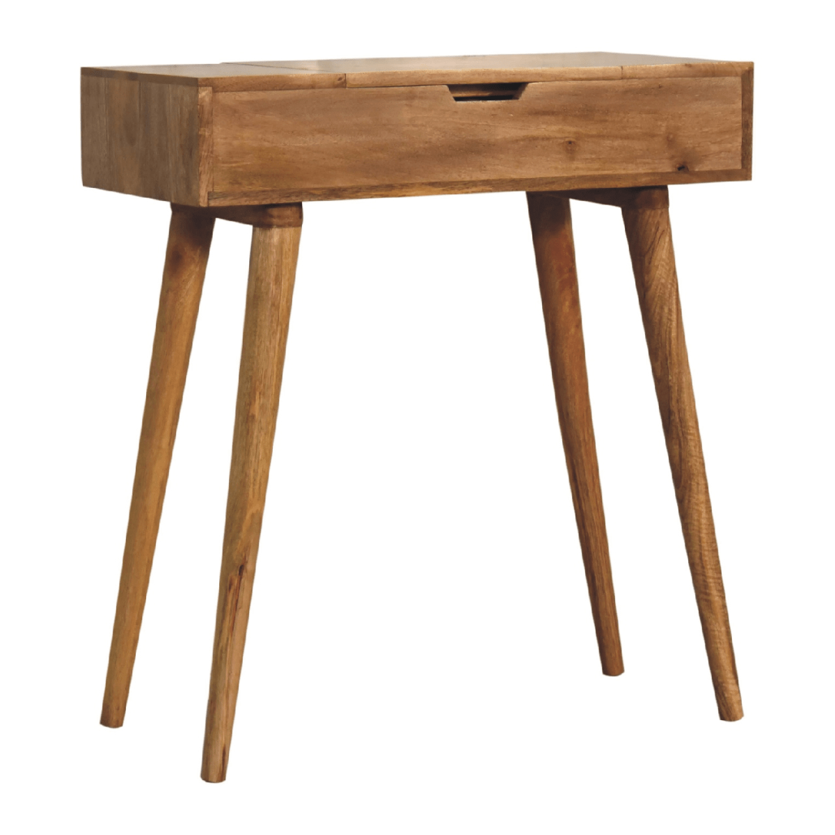 Artisan Furniture Solid Wood Mini Oak-ish Dressing Table, 4 Storage 78x70x35 cm | Luxury Home Accessories | Heulog Glow
