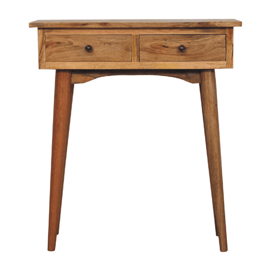 Artisan Furniture Solid Wood Mini Oak-ish Hallway Console Table | Luxury Home Accessories | Heulog Glow