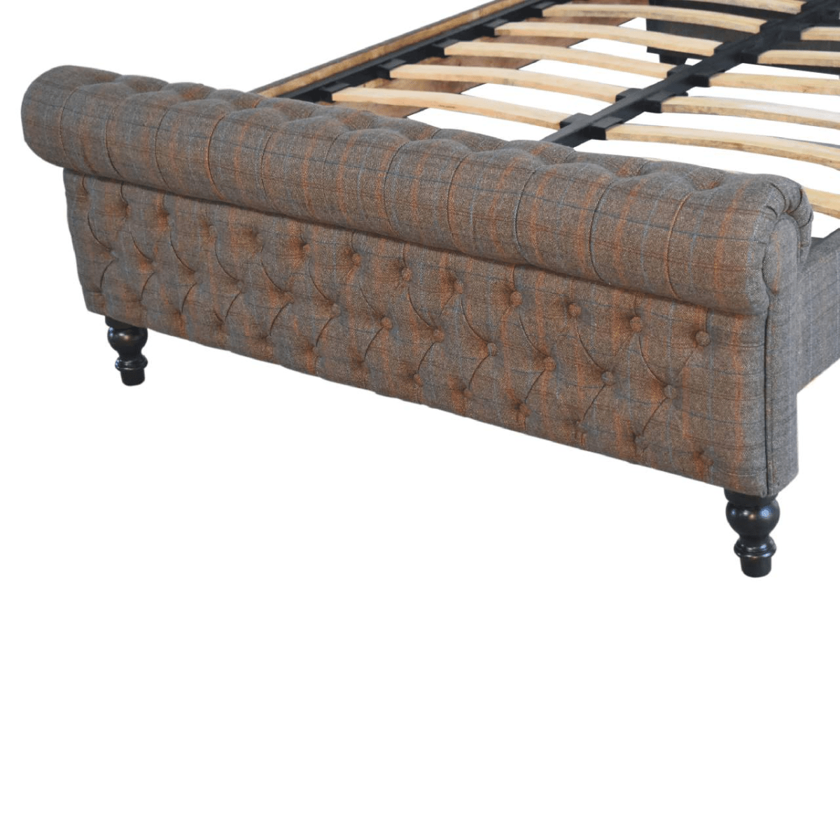 Artisan Furniture Solid Wood Multi Tweed Bed, Brown | Luxury Home Accessories | Heulog Glow