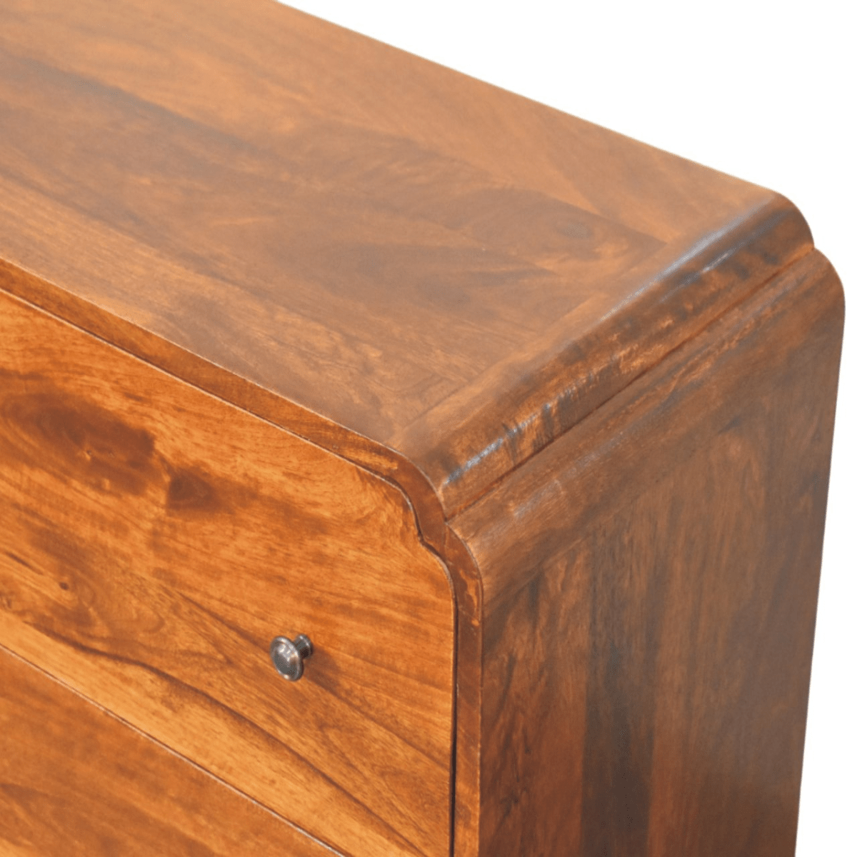 Artisan Furniture Solid Wood Newton Chestnut Chest, 3 Drawers, Dark Brown | Luxury Home Accessories | Heulog Glow