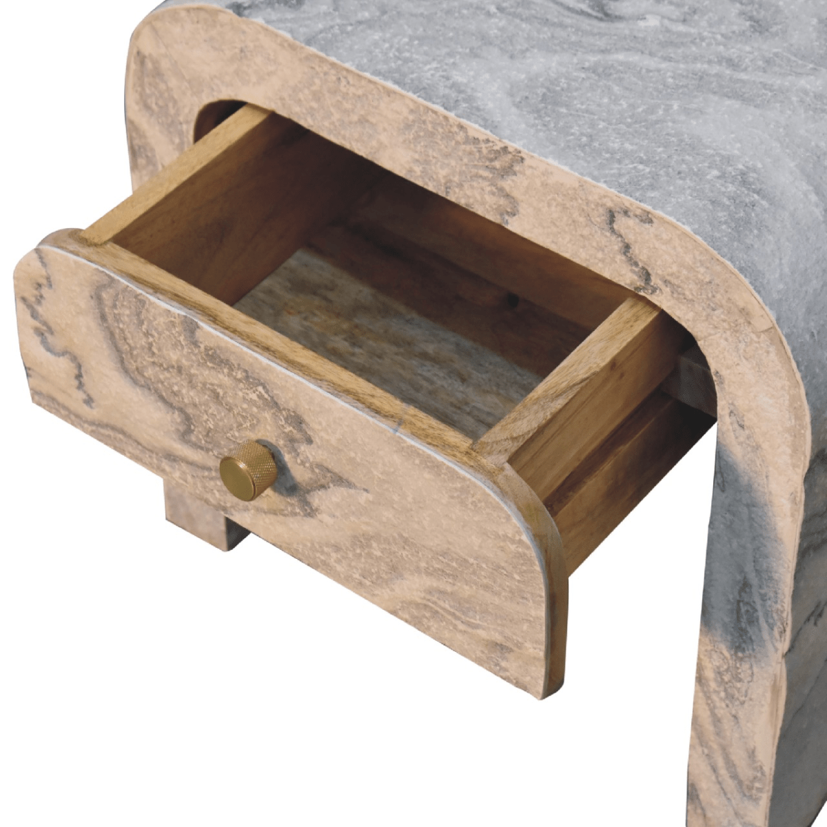 Artisan Furniture Solid Wood Nouveau Bedside | Luxury Home Accessories | Heulog Glow