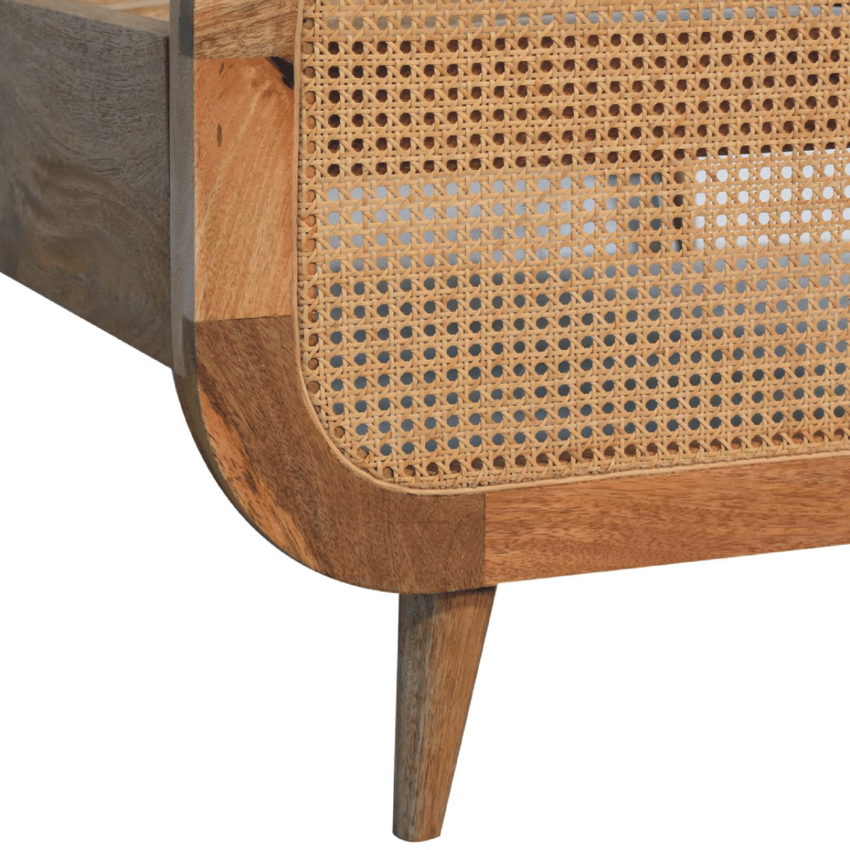 Artisan Furniture Solid Wood Rattan Bed, Beige | Luxury Home Accessories | Heulog Glow