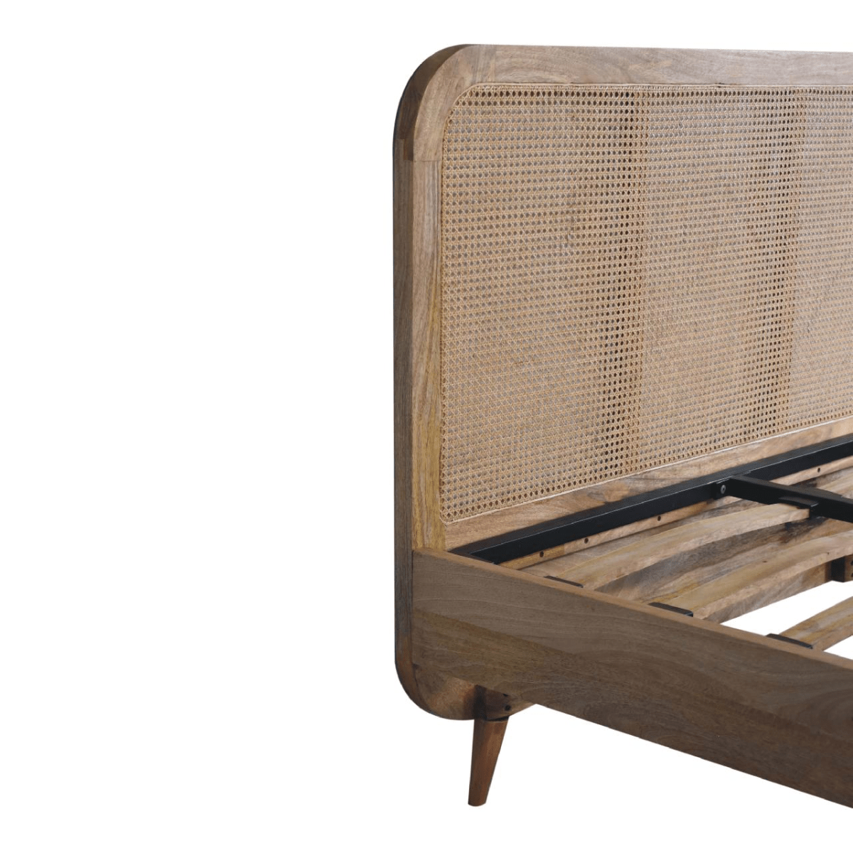 Artisan Furniture Solid Wood Rattan Bed, Beige | Luxury Home Accessories | Heulog Glow