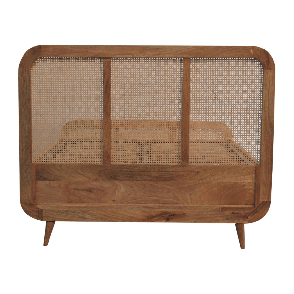 Artisan Furniture Solid Wood Rattan Bed, Beige | Luxury Home Accessories | Heulog Glow