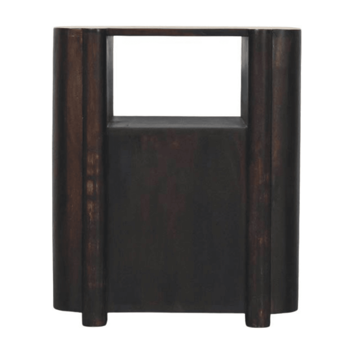 Artisan Furniture Solid Wood Rattan Curve Edge Nightstand, 2 Drawers, 1 Shelf, Brown | Luxury Home Accessories | Heulog Glow