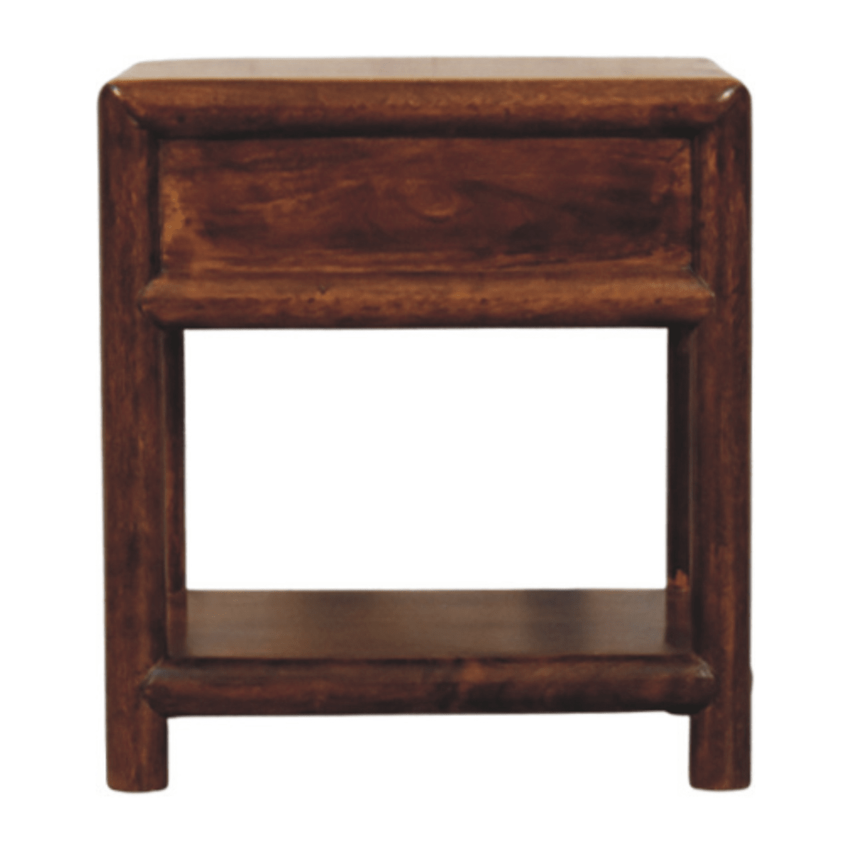Artisan Furniture Solid Wood Regency Chestnut Nightstand, 1 Drawer, 1 Shelf, Dark Brown | Luxury Home Accessories | Heulog Glow