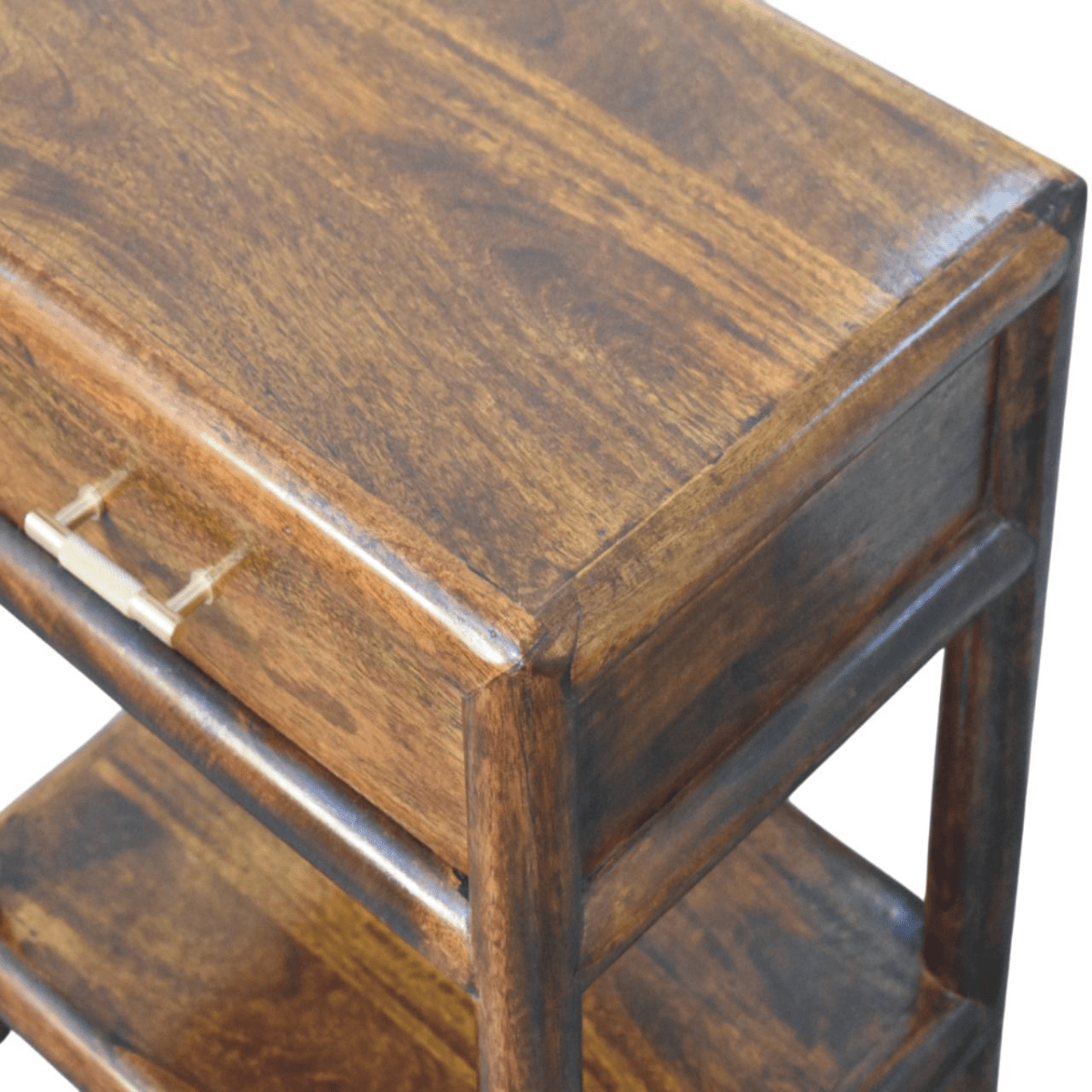 Artisan Furniture Solid Wood Regency Chestnut Nightstand, 1 Drawer, 1 Shelf, Dark Brown | Luxury Home Accessories | Heulog Glow