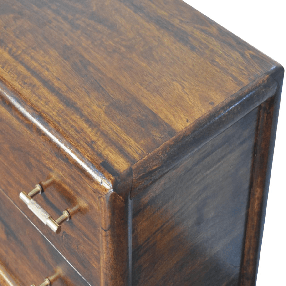 Artisan Furniture Solid Wood Regency Woven 2-Drawer Nightstand, 1 Shelf, Dark Brown | Luxury Home Accessories | Heulog Glow