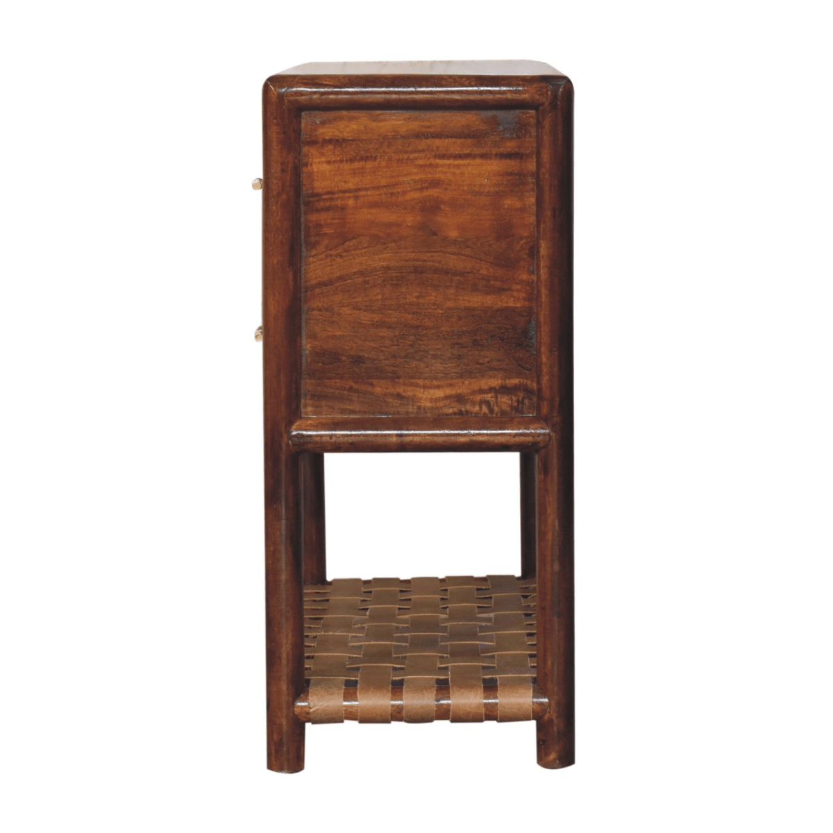 Artisan Furniture Solid Wood Regency Woven 2-Drawer Nightstand, 1 Shelf, Dark Brown | Luxury Home Accessories | Heulog Glow