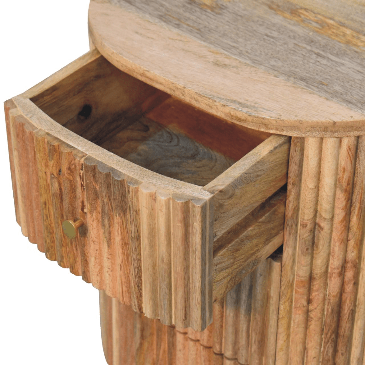 Artisan Furniture Solid Wood Soba Ball 3 Drawer Bedside | Luxury Home Accessories | Heulog Glow