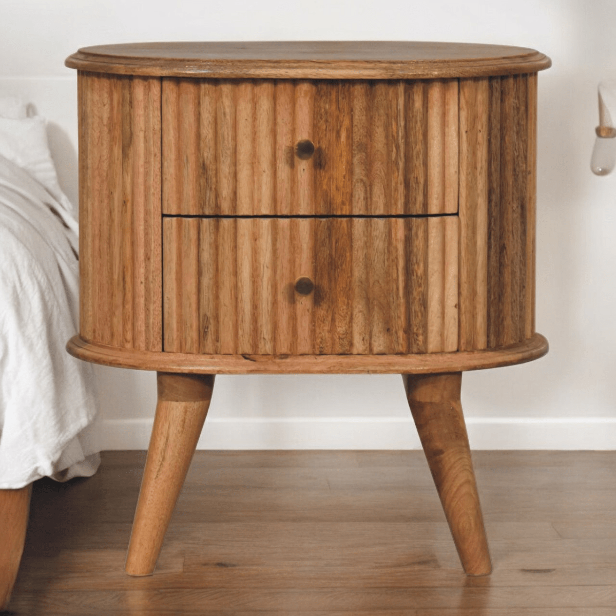 Artisan Furniture Solid Wood Soba Nordic Bedside | Luxury Home Accessories | Heulog Glow