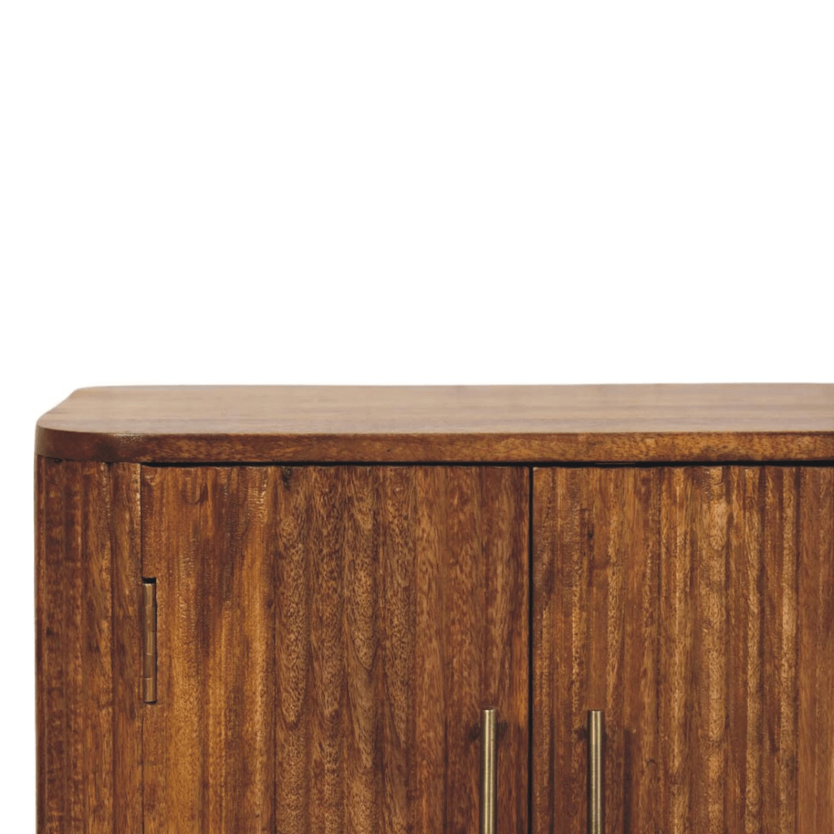 Artisan Furniture Solid Wood Solis Fluted Mini Sideboard, 2 Doors, 2 Shelves, Beige | Luxury Home Accessories | Heulog Glow