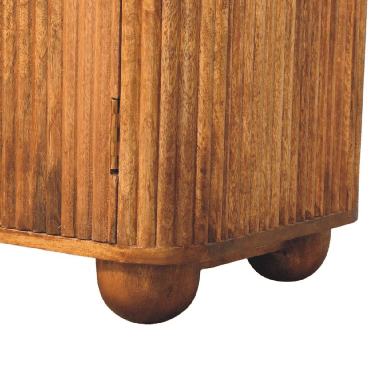 Artisan Furniture Solid Wood Solis Fluted Mini Sideboard, 2 Doors, 2 Shelves, Beige | Luxury Home Accessories | Heulog Glow