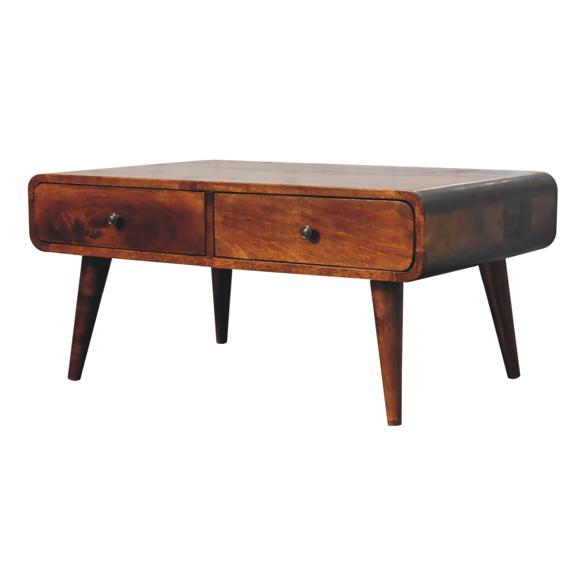 Artisan Furniture Solid Wood Sonata Chestnut Coffee Table | Luxury Home Accessories | Heulog Glow