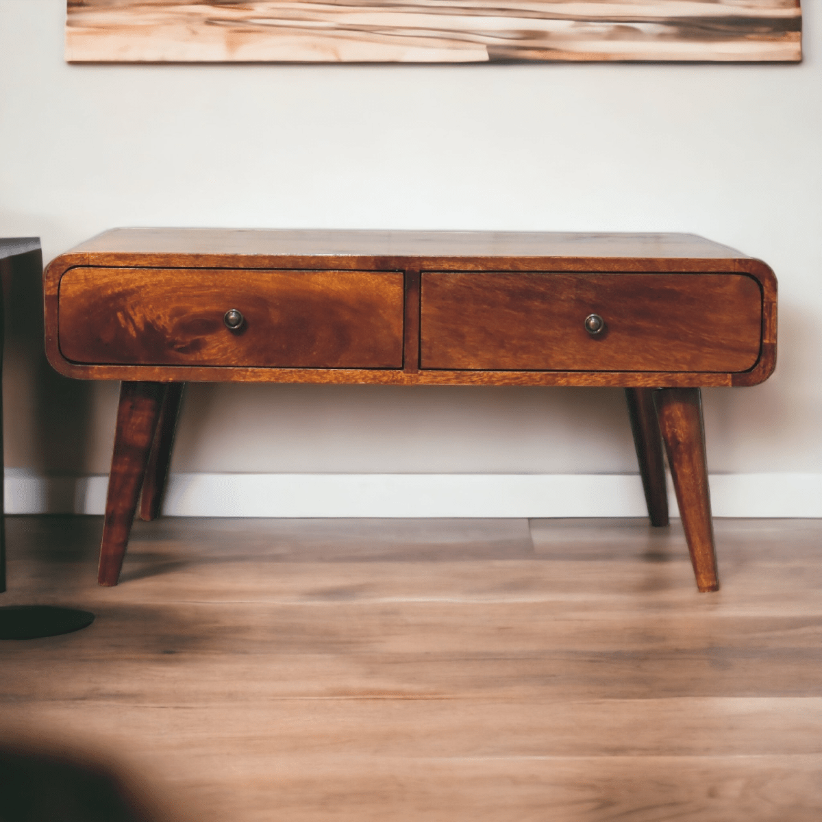Artisan Furniture Solid Wood Sonata Chestnut Coffee Table | Luxury Home Accessories | Heulog Glow