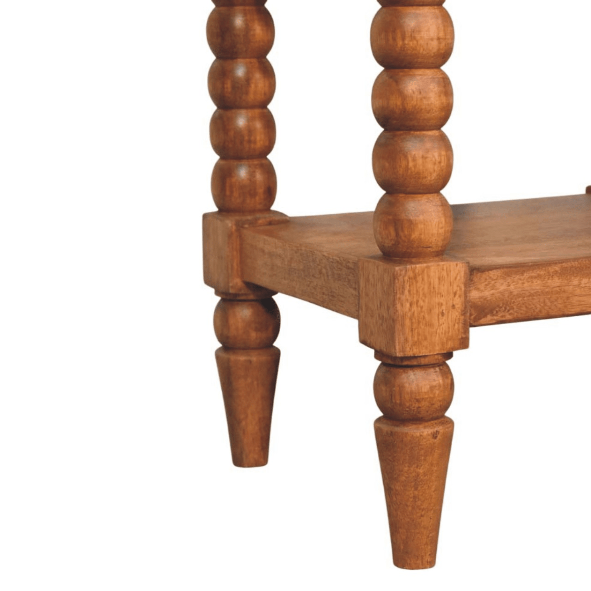 Artisan Furniture Solid Wood Spindle Bedside, 1 Drawer, 1 Shelf, Brown | Luxury Home Accessories | Heulog Glow