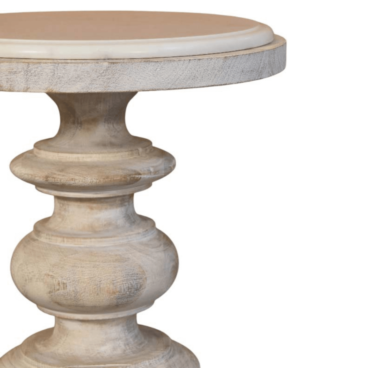 Artisan Furniture Solid Wood The Bellis Marble Accent Table, Beige | Luxury Home Accessories | Heulog Glow