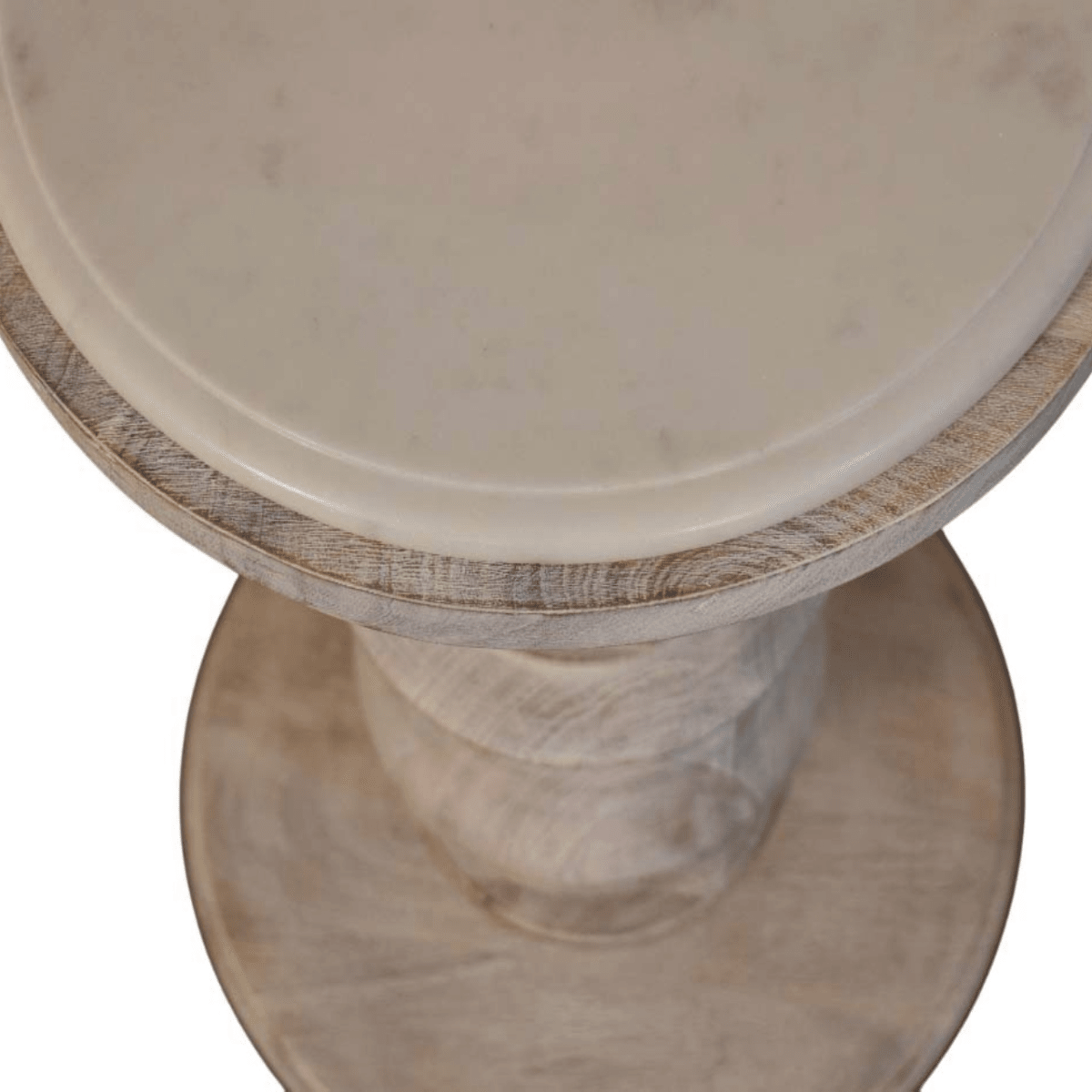 Artisan Furniture Solid Wood The Bellis Marble Accent Table, Beige | Luxury Home Accessories | Heulog Glow