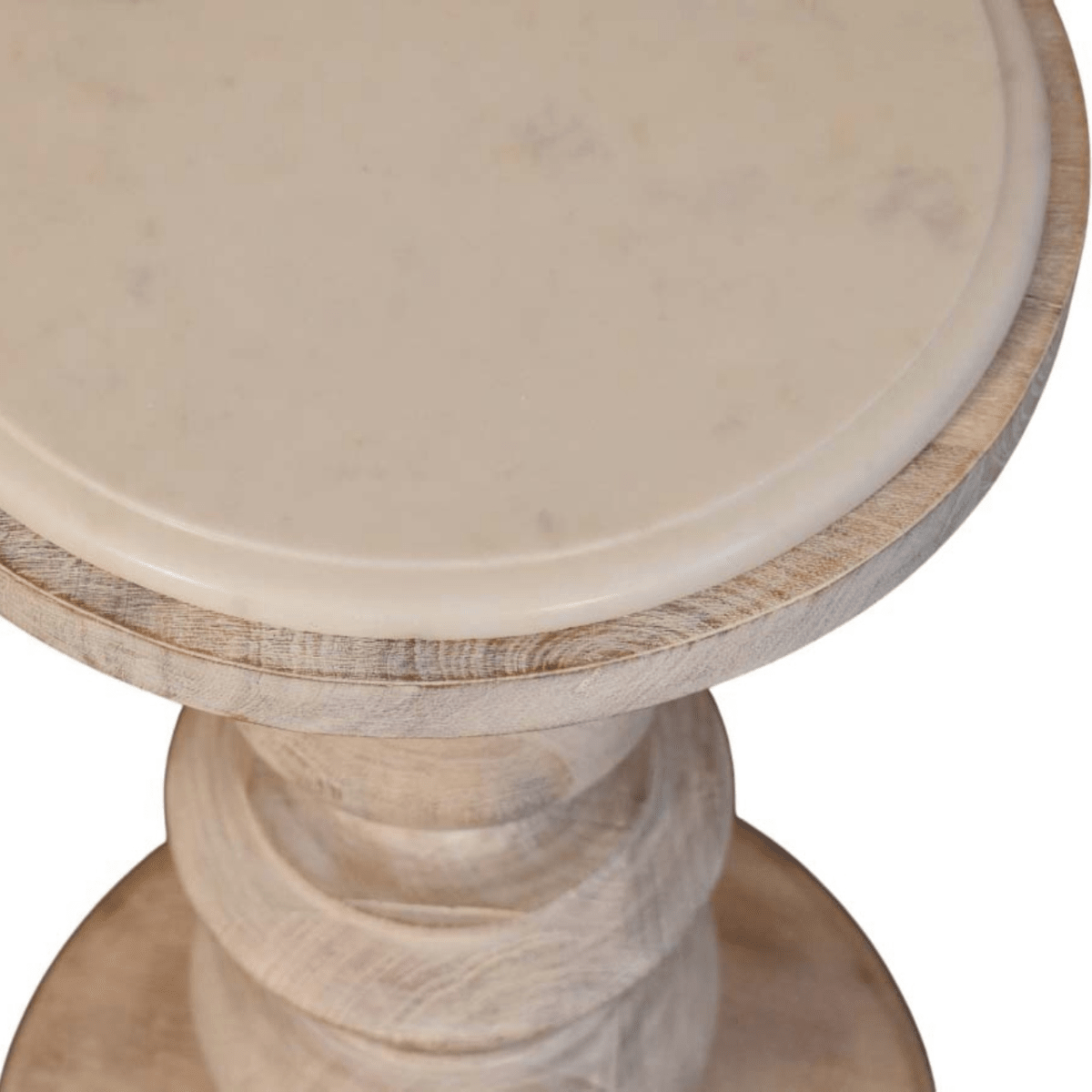 Artisan Furniture Solid Wood The Bellis Marble Accent Table, Beige | Luxury Home Accessories | Heulog Glow