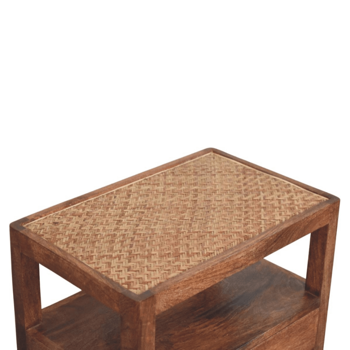 Artisan Furniture Solid Wood The Caldera Bedside Stand, 1 Drawer, 1 Shelf, Brown | Luxury Home Accessories | Heulog Glow