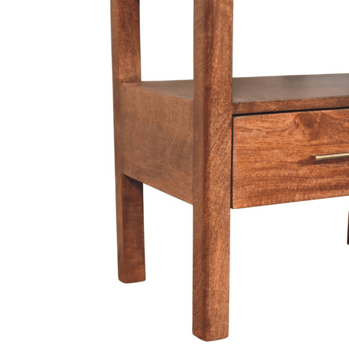 Artisan Furniture Solid Wood The Caldera Bedside Stand, 1 Drawer, 1 Shelf, Brown | Luxury Home Accessories | Heulog Glow