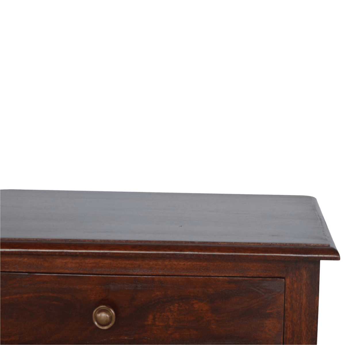 Artisan Furniture Solid Wood Turned Occasional Table, 1 Drawer and 2 Shelves, Dark Brown | Luxury Home Accessories | Heulog Glow