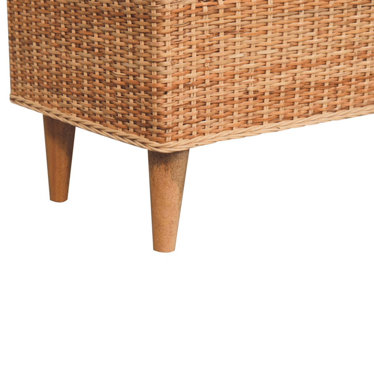 Artisan Furniture Solid Wood Upholstered Riviera Woven Bench, Cream & Beige | Luxury Home Accessories | Heulog Glow