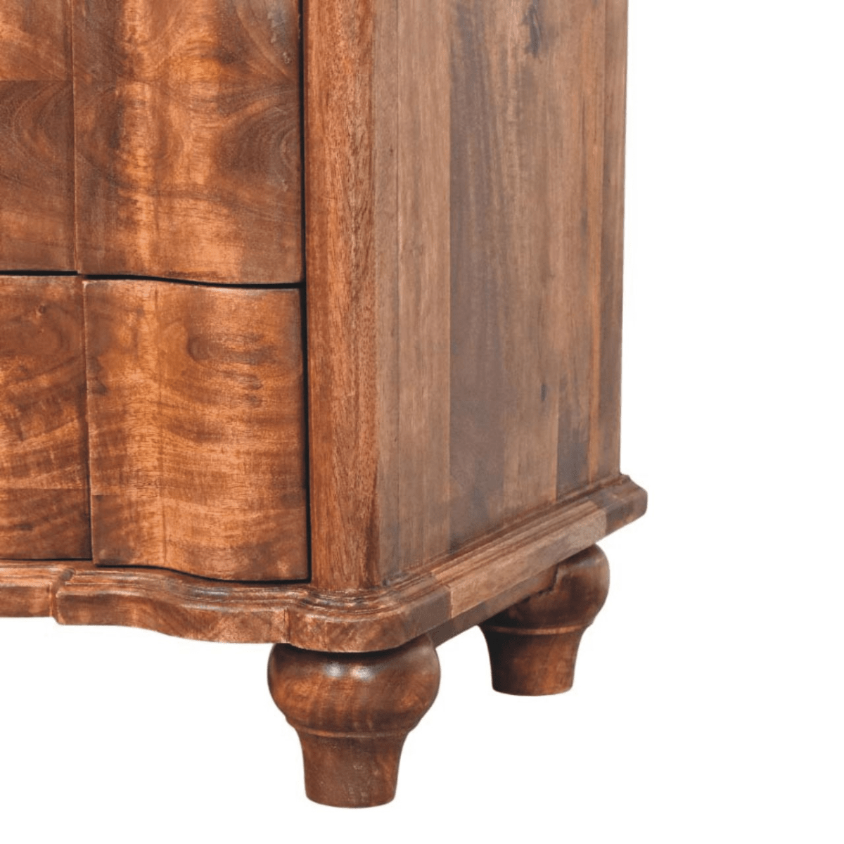 Artisan Furniture Solid Wood Valencia Bedside, 3 Drawers, Brown | Luxury Home Accessories | Heulog Glow