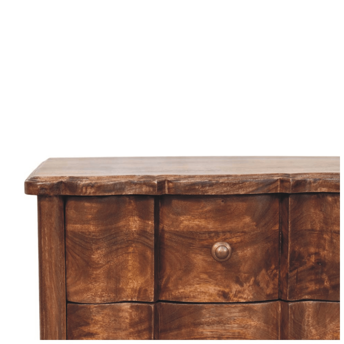 Artisan Furniture Solid Wood Valencia Bedside, 3 Drawers, Brown | Luxury Home Accessories | Heulog Glow