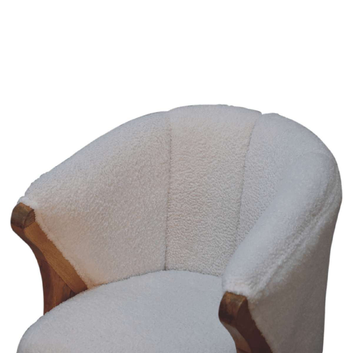 Artisan Furniture Solid Wood White Boucle Minimalistic Chair | Luxury Home Accessories | Heulog Glow