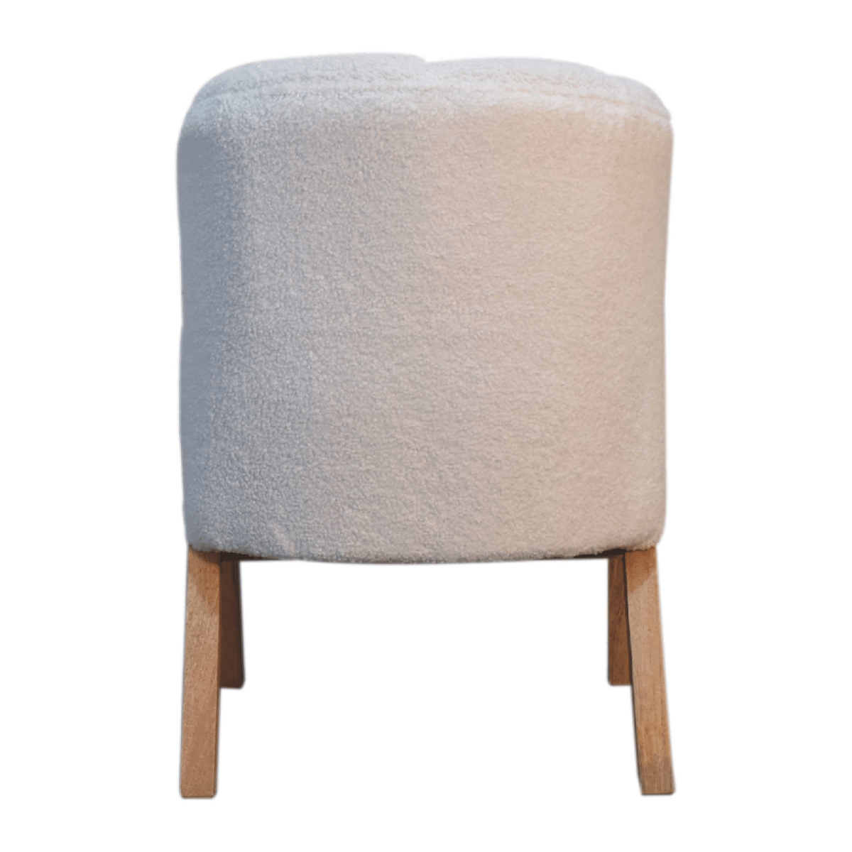 Artisan Furniture Solid Wood White Boucle Minimalistic Chair | Luxury Home Accessories | Heulog Glow